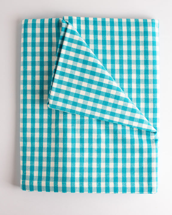 Gingham Check Table Cloth 150 x 250cm - Turquoise