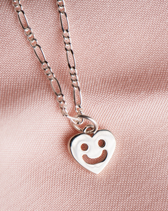 Jake Cheeseman Necklace - Silver Smiley Heart