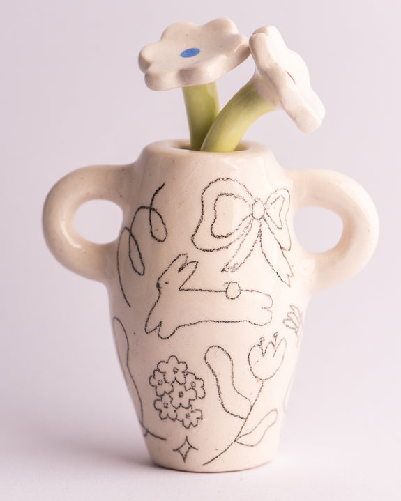 Milo Hachim - Mini Vase - Bunny & Doodles