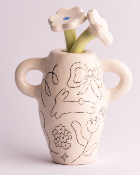 Milo Hachim - Mini Vase - Bunny & Doodles