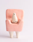 Milo Hachim - Cat in Armchair - Pink