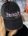 Pinky's Cap - Pink on Black Denim