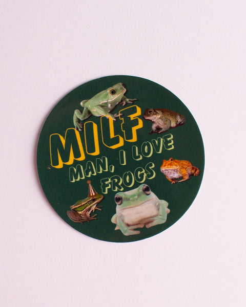 Carla Adams - Man I Love Frogs Sticker