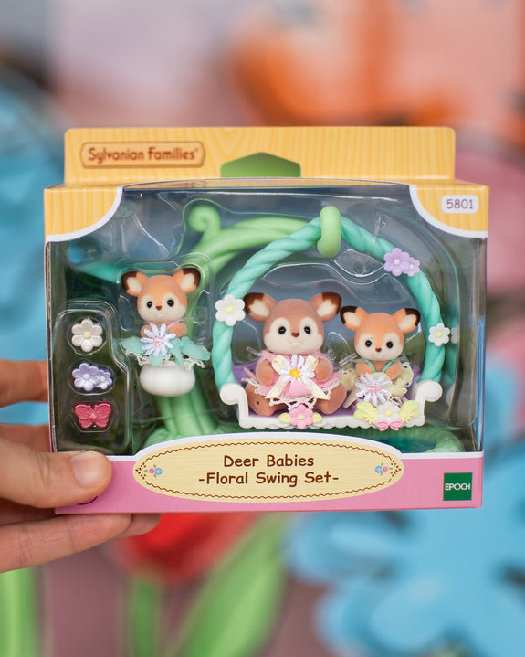 Sylvanian Families - Deer Babies Floral Swing Set