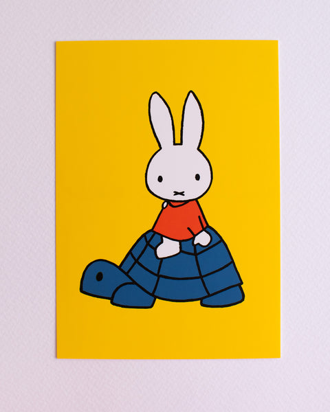 Miffy - Postcard - Miffy on a Turtle