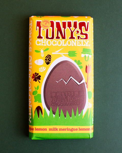 Tony's - Lemon Meringue Milk Chocolate 32%, 180g Easter Bar (Limited Edition)
