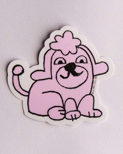 Rittle x Pinky's - Pink Poodle Sticker