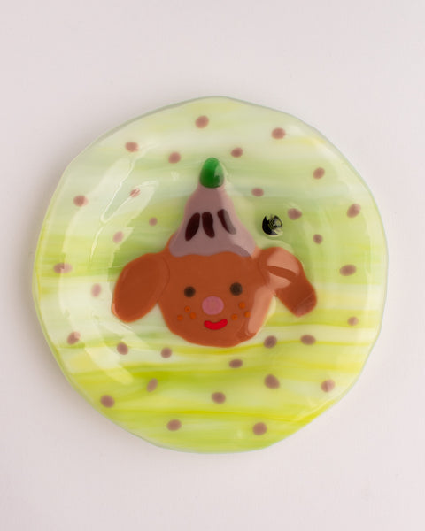 Lawn Bowls - 13cm Glass Plate - Party Puppy