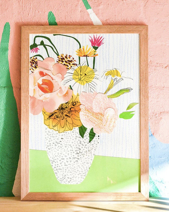 Emily Green  - Floral Bunch Collage 1 Giclee Print A4