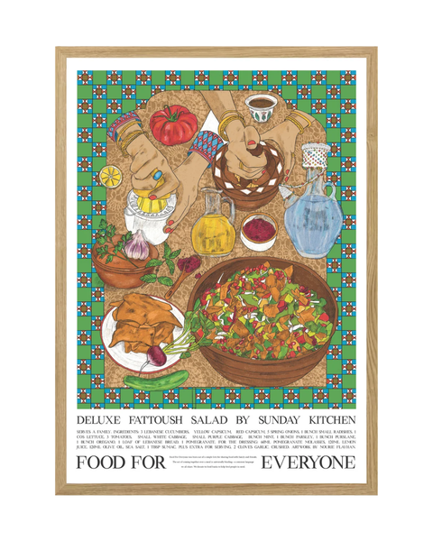 Food For Everyone - A3 Print - Deluxe Fattoush Salad by Sunday Kitchen & Nourie Flayhan