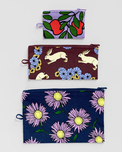 Baggu - Flat Pouch Set - Night Orchard