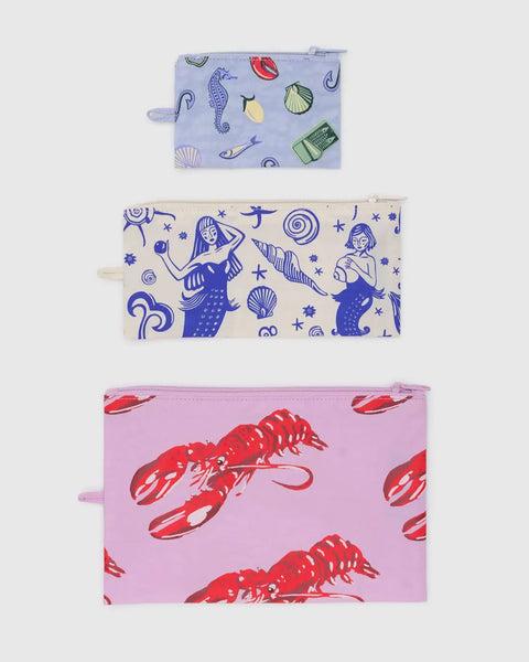 Baggu - Flat Pouch Set - Sea Creatures