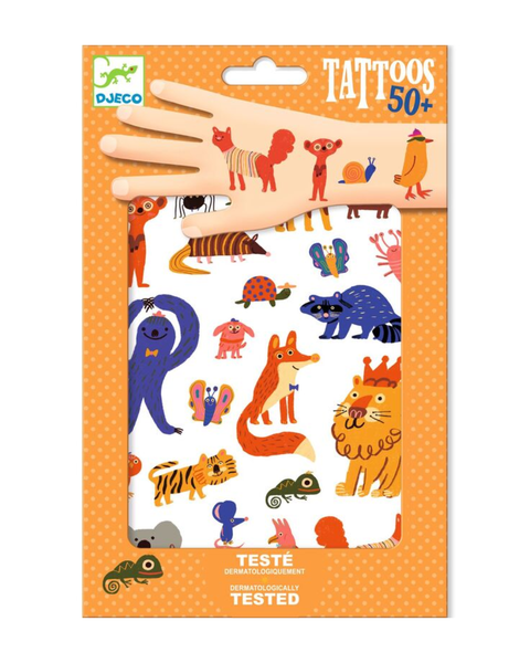 Djeco - Funny Animals Temporary Tattoos