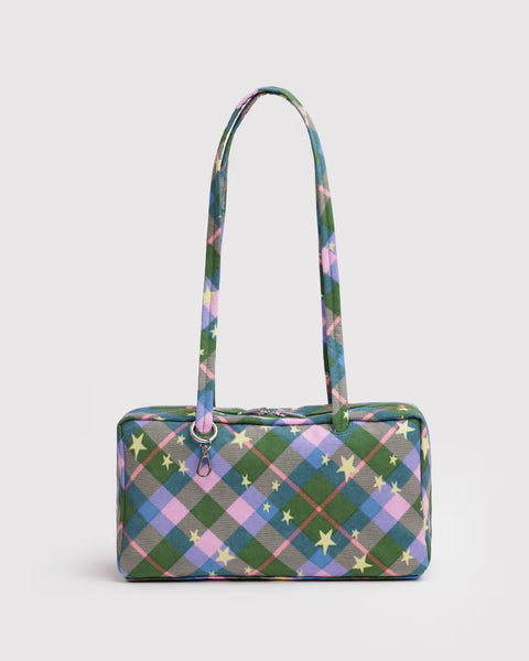 Baggu - Nylon Bowler Bag - Green Star Plaid *PRE-BOOK dispatch after Oct 16th *