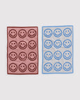 Baggu - Hand Towel Set of 2 - Sky Blue and Blush Happy