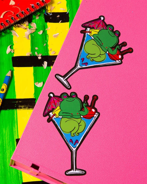 Gentle Thrills - Happy Hour Frog Sticker