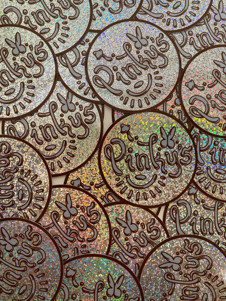 Pinky's Round Sparkly Sticker – Pinky's Melbourne