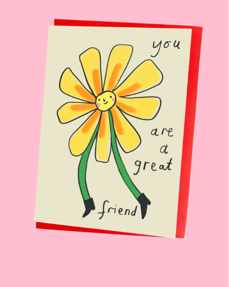 Kitty Kenda Papergoods - Great Friend Flower Person Greeting Card