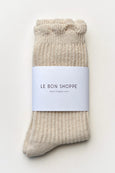 Le Bon Shoppe - Linen Scallop Socks - Beige