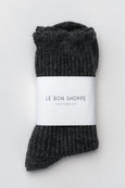 Le Bon Shoppe - Linen Scallop Socks - Charcoal