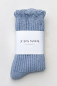 Le Bon Shoppe - Linen Scallop Socks - Pale Blue