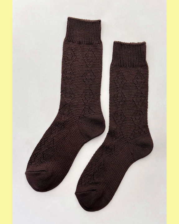 Le Bon Shoppe - Modal Eyelet Socks - Brown