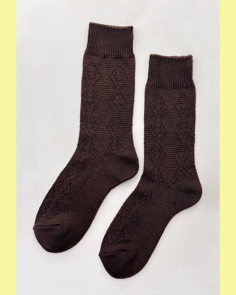 Le Bon Shoppe - Modal Eyelet Socks - Brown