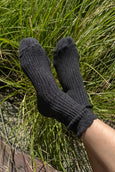 Le Bon Shoppe - Linen Scallop Socks - Charcoal