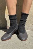 Le Bon Shoppe - Linen Scallop Socks - Charcoal