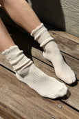 Le Bon Shoppe - Linen Scallop Socks - Beige