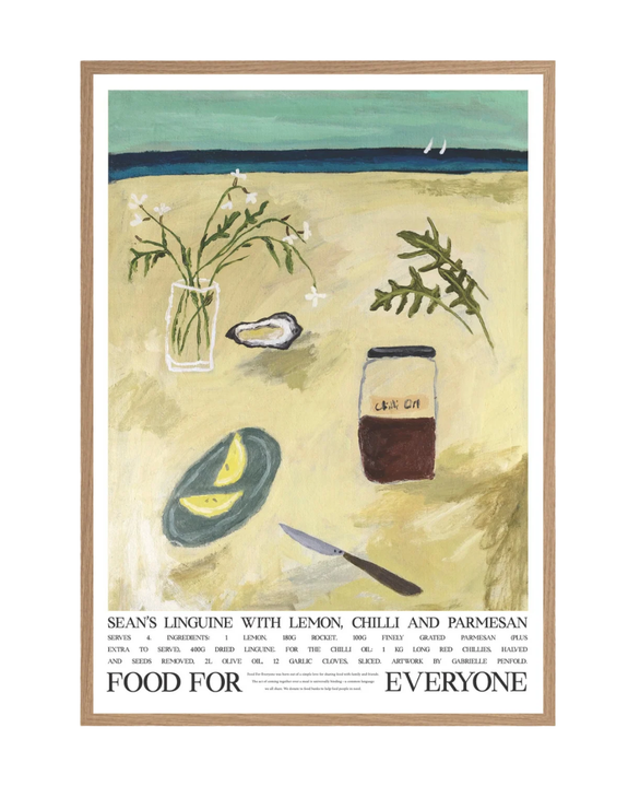 Food For Everyone - A3 Print - Sean's Linguine with Lemon, Chilli and Parmesan by Sean Moran and Gabrielle Penfold
