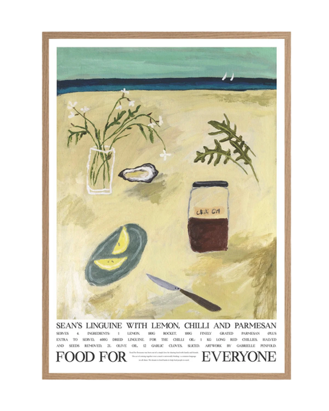 Food For Everyone - A3 Print - Sean's Linguine with Lemon, Chilli and Parmesan by Sean Moran and Gabrielle Penfold