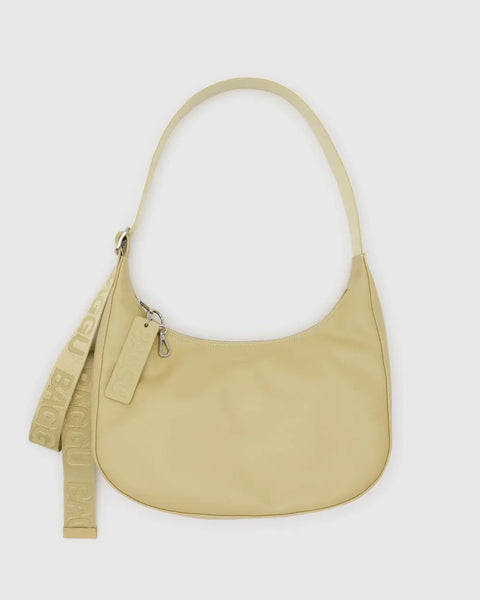 Baggu - Medium Recycled Leather Crescent Bag - Straw