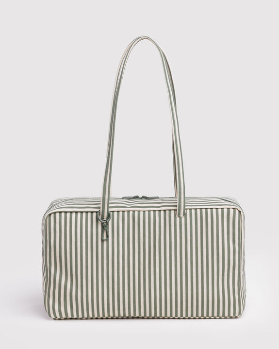 Baggu - Medium Nylon Bowler Bag - Sage Stripe