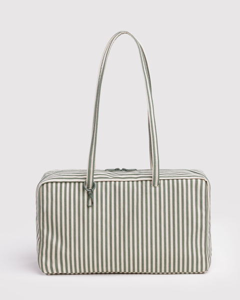 Baggu - Medium Nylon Bowler Bag - Sage Stripe