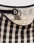 Baggu - Medium Nylon Crescent Bag - Black And Cream Gingham