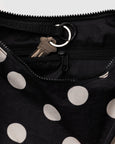 Baggu - Medium Nylon Crescent Bag - Black and Cream Polka Dot