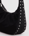 Baggu - Medium Nylon Crescent Bag - Black - Studs - *PRE-ORDER FOR SHIPPING AFTER MONDAY OCTOBER 12TH*