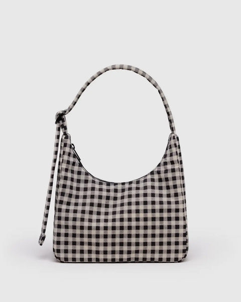 Baggu - Mini Nylon Shoulder Bag - Black & White Gingham