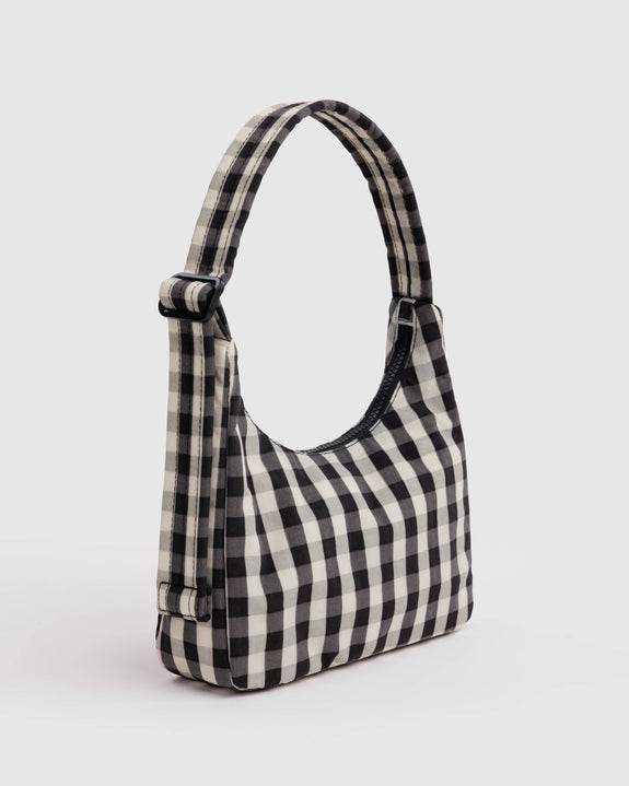 Baggu - Mini Nylon Shoulder Bag - Black and Cream Gingham