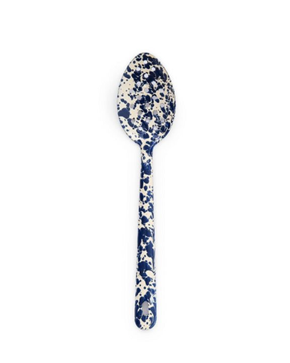 Crow Canyon - Splatter Large Slotted Spoon - Navy & Cream