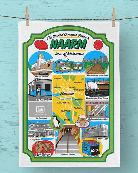 Cooked Concepts - Icons of Naarm (Melbourne) Tea Towel