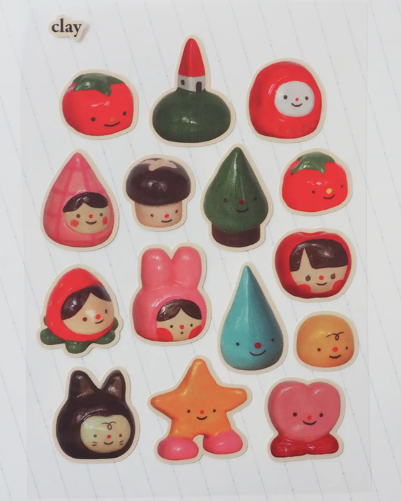 Natamori - Clay Sticker Sheet