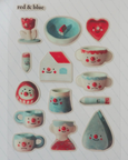Natamori - Red & Blue Sticker Sheet