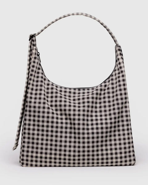 Baggu - Nylon Shoulder Bag - Black & White Gingham