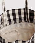 Baggu - Nylon Drawstring Bag - Black And Cream Gingham