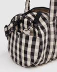 Baggu - Nylon Duffle Bag - Black and Cream Gingham
