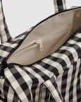 Baggu - Nylon Duffle Bag - Black and Cream Gingham
