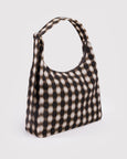 Baggu - Nylon Shoulder Bag - Blurred Gingham Brown