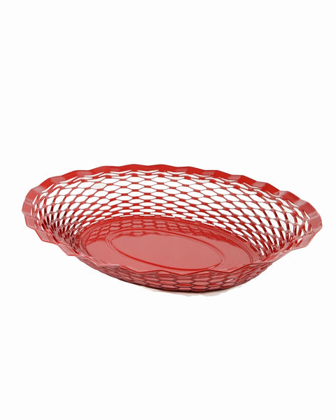 Roger Orfèvre - Oval Metal Food Basket - Large - Red